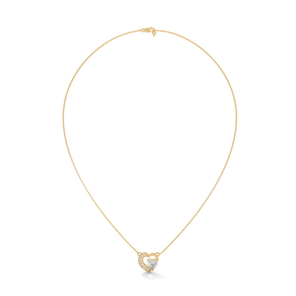 marquise cut Lab Grown Diamond Leaf Gold Pendant Chain