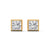 Princess Perfection Lab Grown Diamond Gold Bezel Stud Earrings