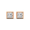 Princess Perfection Lab Grown Diamond Gold Bezel Stud Earrings