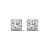Princess Perfection Lab Grown Diamond Gold Bezel Stud Earrings