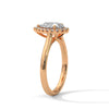 Pear Halo Lab Grown Diamond Gold Ring with Micro Pave Accent Stone