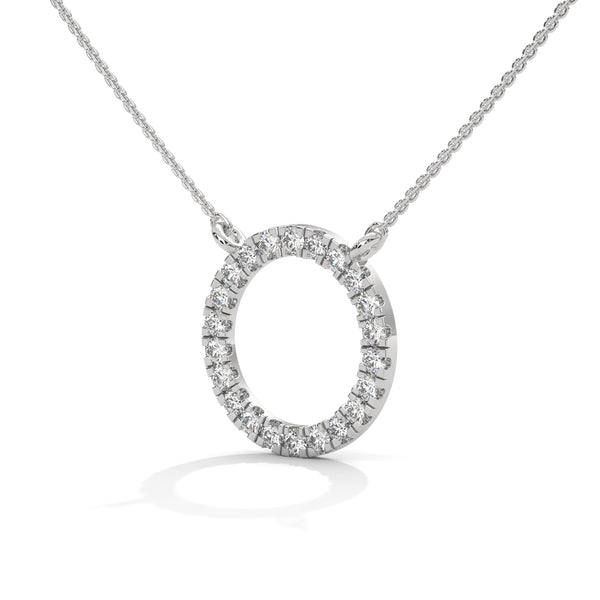 Eternal Circle Lab Grown Diamond Halo Gold Pendant Chain
