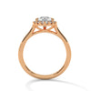 Pear Halo Lab Grown Diamond Gold Ring with Micro Pave Accent Stone
