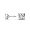 Princess Perfection Lab Grown Diamond Gold Bezel Stud Earrings