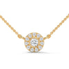 Radiant Halo Lab Grown Diamond Gold Pendant Chain