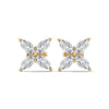Floral Radiance Marquise Lab Grown Diamond Gold Stud Earrings