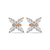 Floral Radiance Marquise Lab Grown Diamond Gold Stud Earrings