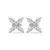 Floral Radiance Marquise Lab Grown Diamond Gold Stud Earrings