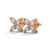 Floral Radiance Marquise Lab Grown Diamond Gold Stud Earrings