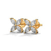 Floral Radiance Marquise Lab Grown Diamond Gold Stud Earrings