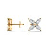 Floral Radiance Marquise Lab Grown Diamond Gold Stud Earrings