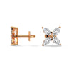 Floral Radiance Marquise Lab Grown Diamond Gold Stud Earrings