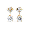 Petal Drop Elegance Lab Grown Diamond Gold Dangle Earrings
