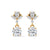 Petal Drop Elegance Lab Grown Diamond Gold Dangle Earrings