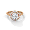 Classic Halo with Brilliant Round Center Lab Grown Diamond Gold Ring