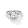 Classic Halo with Brilliant Round Center Lab Grown Diamond Gold Ring