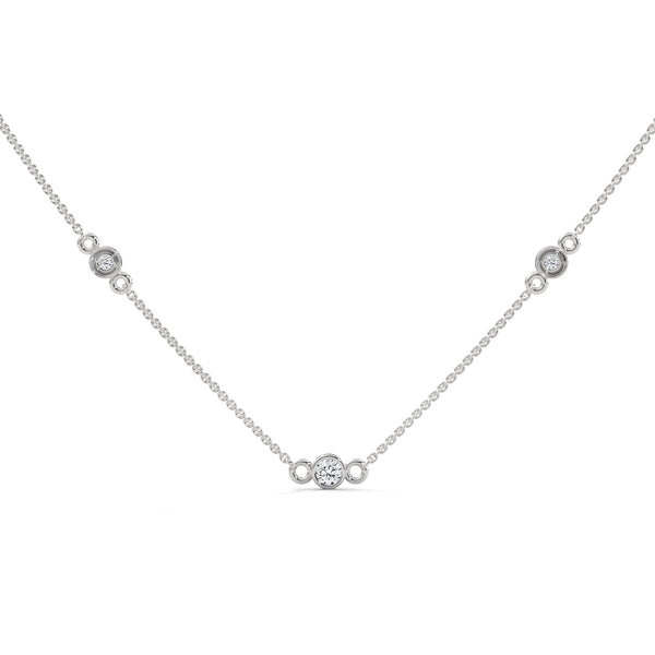 Lab Grown Diamond Station Gold Pendant Chain
