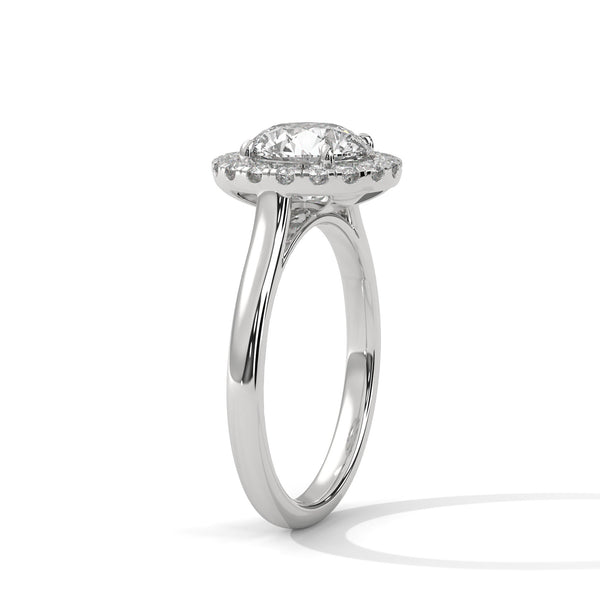 Classic Halo with Brilliant Round Center Lab Grown Diamond Gold Ring