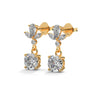 Petal Drop Elegance Lab Grown Diamond Gold Dangle Earrings