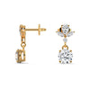 Petal Drop Elegance Lab Grown Diamond Gold Dangle Earrings