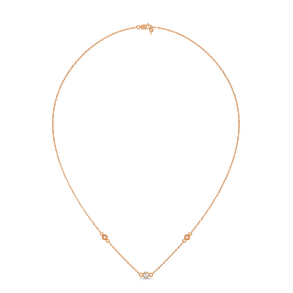 Lab Grown Diamond Station Gold Pendant Chain