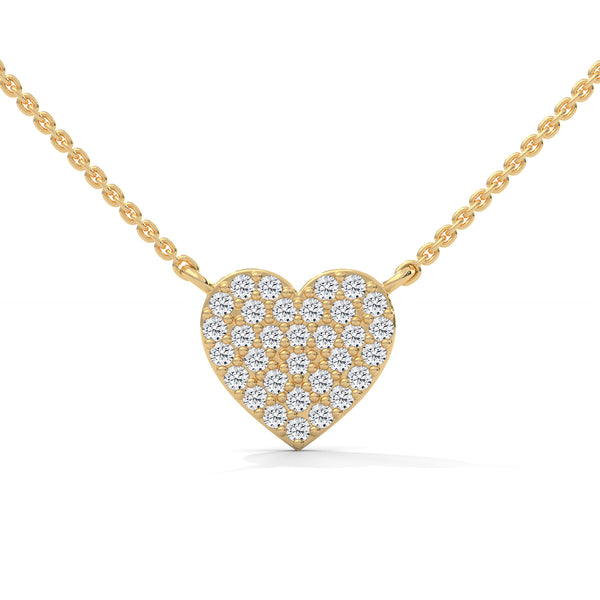 Eternal Love Lab Grown Diamond Heart Gold Pendant Chain