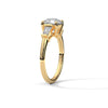 Round Center with Baguette Side Lab Grown Diamond Gold Ring