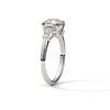 Round Center with Baguette Side Lab Grown Diamond Gold Ring