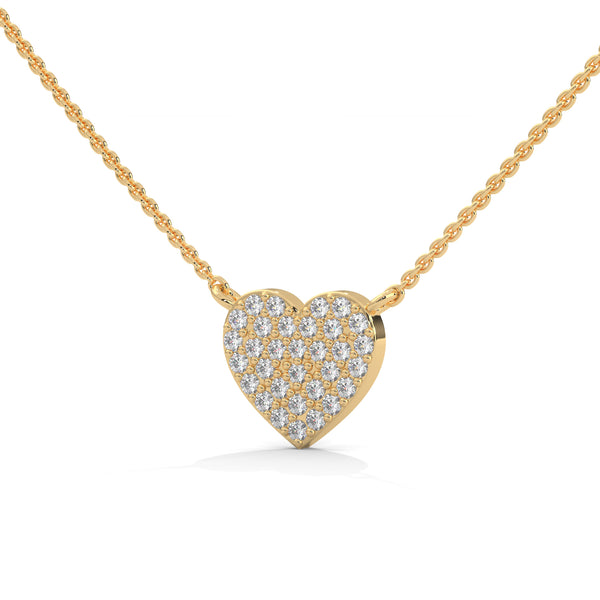 Eternal Love Lab Grown Diamond Heart Gold Pendant Chain
