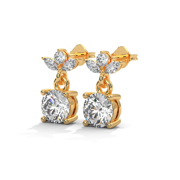 Blooming Brilliance Lab Grown Diamond Gold Drop Earrings