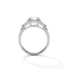 Round Center with Baguette Side Lab Grown Diamond Gold Ring