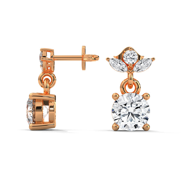 Blooming Brilliance Lab Grown Diamond Gold Drop Earrings