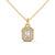 Lab Grown Emerald-Cut Diamond Gold Pendant Chain