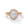 Oval Cut Halo Set Lab Grown Diamond Gold Ring