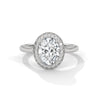 Oval Cut Halo Set Lab Grown Diamond Gold Ring