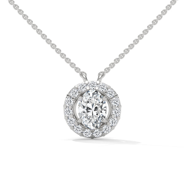 Oval Radiance Lab Grown Diamond Gold Pendant Chain