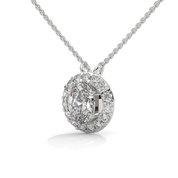 Oval Radiance Lab Grown Diamond Gold Pendant Chain