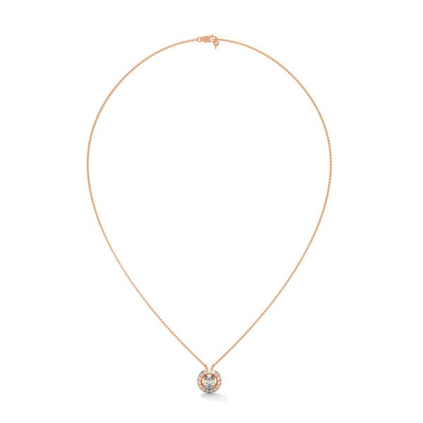 Oval Radiance Lab Grown Diamond Gold Pendant Chain