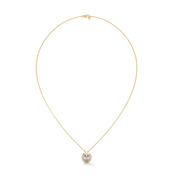 Oval Radiance Lab Grown Diamond Gold Pendant Chain