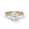 Round Pave Lab Grown Diamond Gold Ring