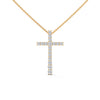 Faith & Brilliance Lab Grown Diamond Cross Gold Pendant Chain