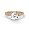 Round Pave Lab Grown Diamond Gold Ring