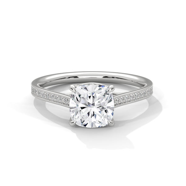 Cushion Cut Lab Grown Diamond Gold Ring