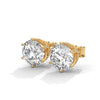 Crown Radiance: Lab Grown Diamond Halo Gold Stud Earrings
