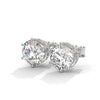 Crown Radiance: Lab Grown Diamond Halo Gold Stud Earrings