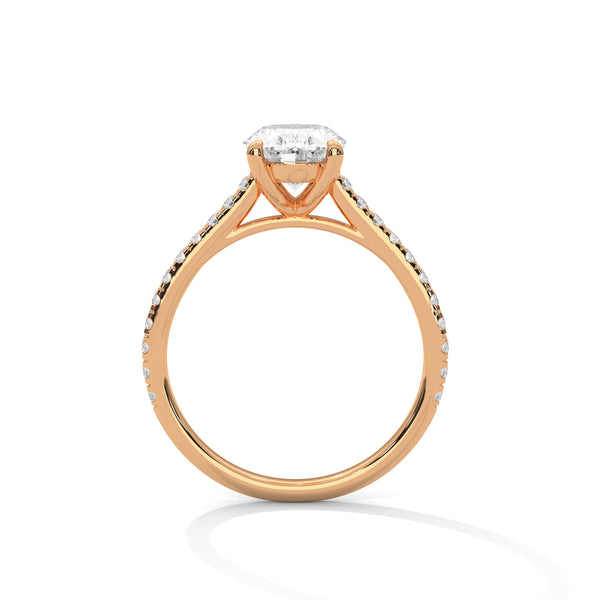 Oval Cut Lab Grown Diamond Gold Engagement Ring