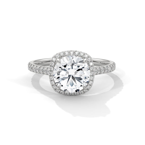 Radiant Halo Lab Grown Diamond Gold Engagement Ring