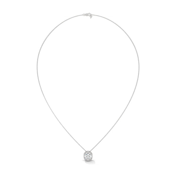 Eternal Glow Lab Grown Diamond Bezel Gold Pendant Chain