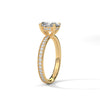 Modern Oval Cut Pave Lab Grown Diamond Gold Ring