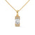 Emerald cut Lab Grown Diamond Gold Pendant Chain